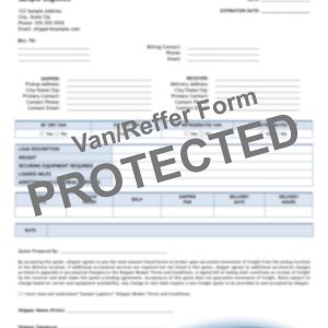 Dry Van and Reffer Freight Quote Form Template